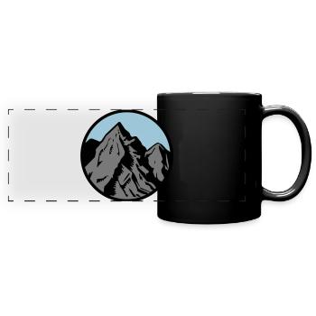 mountains symbol - Full Colour Panoramic Mug - black - Front
