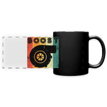 Turbolader Vintagedesign - Panorama-Tasse farbig - Schwarz - Vorne