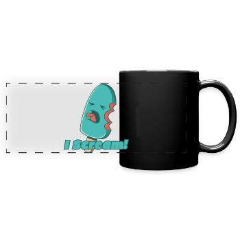 i scream unique trendy t shirt design - Full Colour Panoramic Mug - black - Front