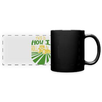 Tracteur, c'est comme ça que je roule, Bulldog - Mug panoramique uni - noir - Devant