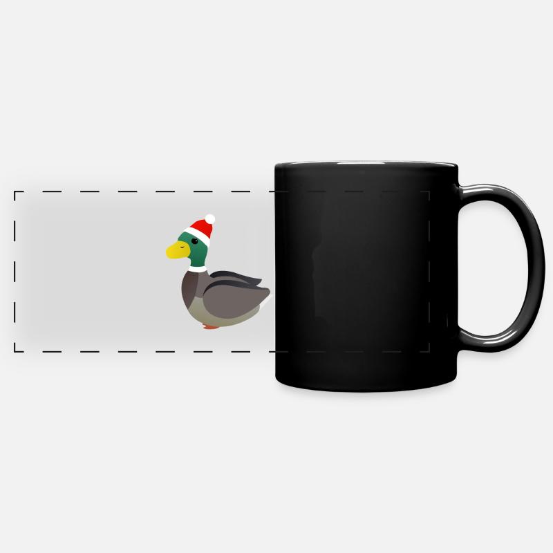 Duck Christmas Winter - Full Colour Panoramic Mug - black