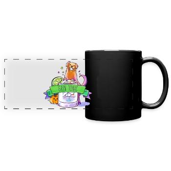 Tonic + Hund = Grin Tonic - Panorama-Tasse farbig - Schwarz - Vorne
