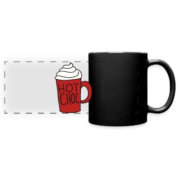 Heiße Schokolade - Panorama-Tasse farbig - Schwarz - Vorne