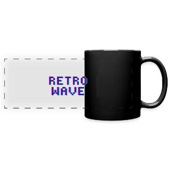 Retro Wave Vintage Funky Style Digital Disco - Full Colour Panoramic Mug - black - Front