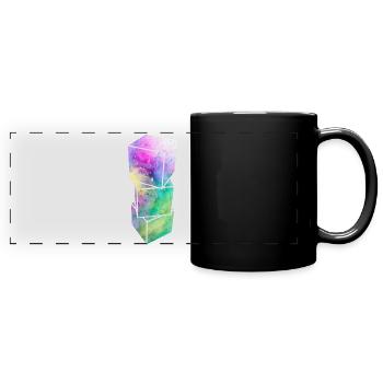 Cube 3D - Mug panoramique uni - noir - Devant