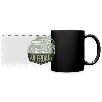 Offroad, Adventure, 4x4, Geländewagen, Allrad - Panorama-Tasse farbig - Schwarz - Vorne
