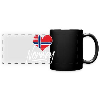 Norvège - Mug panoramique uni - noir - Devant