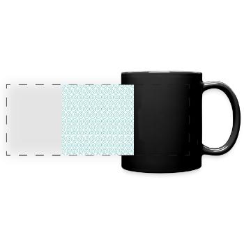 Blue Swirl Spiral Sea Waves Beach Lover Summer - Full Colour Panoramic Mug - black - Front