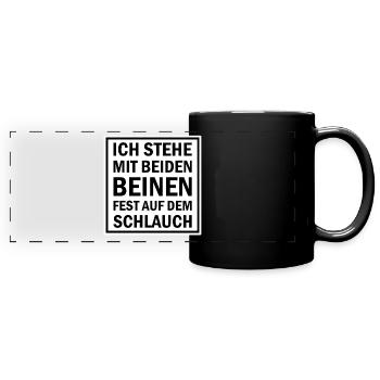 Lustiger Spruch - Panorama-Tasse farbig - Schwarz - Vorne
