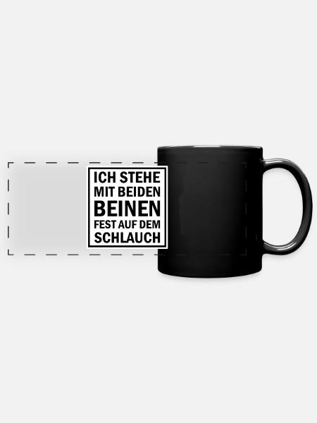 Lustiger Spruch - Panorama-Tasse farbig - Schwarz