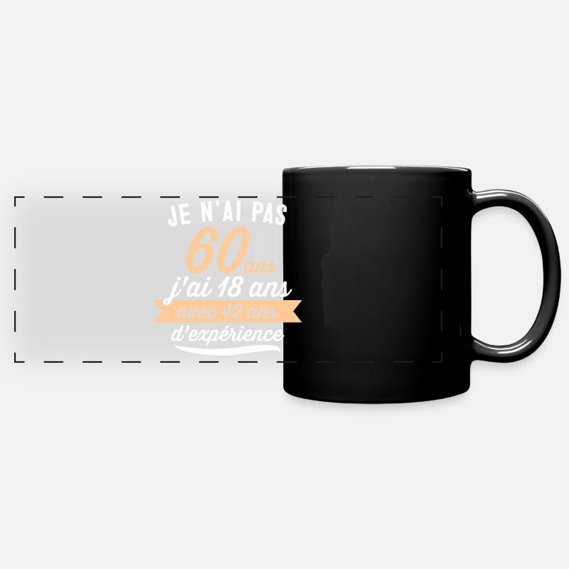 60 ans , idée cadeau humour - Mug panoramique uni - noir