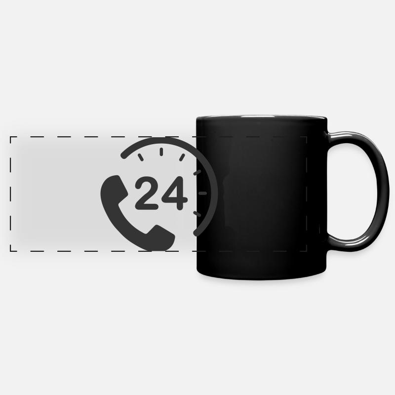 Service 24h/24 et 7h/24 - Mug panoramique uni - noir