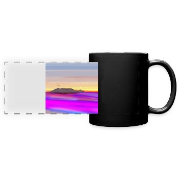 table mountain sketch - Panorama-Tasse farbig - Schwarz - Vorne