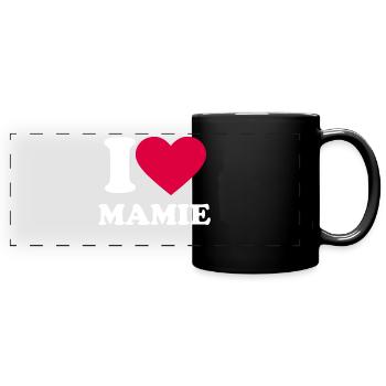 I love mamie - Mug panoramique uni - noir - Devant