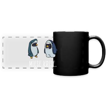 Miese Krise Miesepeter hipster Hai - Panorama-Tasse farbig - Schwarz - Vorne