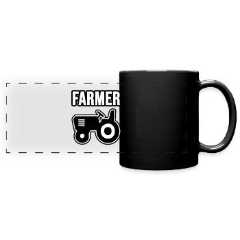 Farmer, Bauer und Landwirt - Panorama-Tasse farbig - Schwarz - Vorne