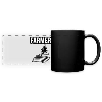 Farmer, Bauer und Landwirt - Panorama-Tasse farbig - Schwarz - Vorne