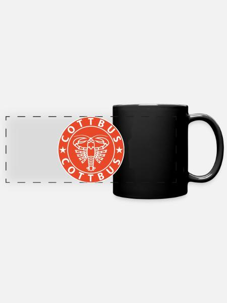 Cottbus - Panorama-Tasse farbig - Schwarz
