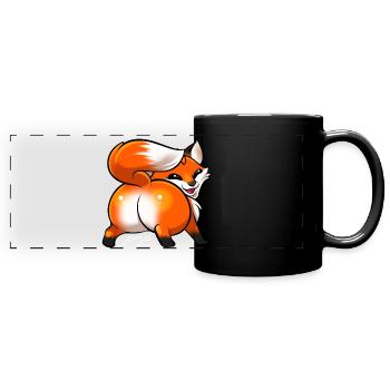 Fox Twerk for dark articles - Full Colour Panoramic Mug - black - Front