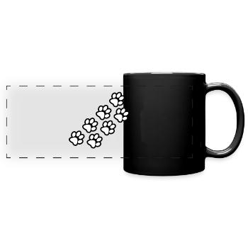 Pattes de chien et de chat - Mug panoramique uni - noir - Devant