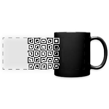 Illusion d’optique avec carrés - Mug panoramique uni - noir - Devant
