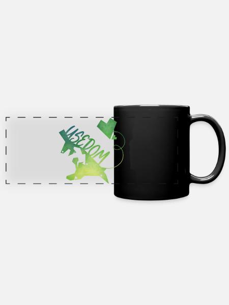 Usedom - Panorama-Tasse farbig - Schwarz