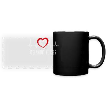 Pferde Herz Statement Islandpferde Pferdeliebe - Panorama-Tasse farbig - Schwarz - Vorne