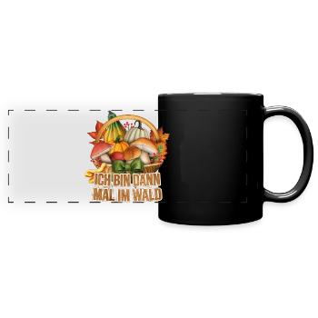 Pilzsammler - Panorama-Tasse farbig - Schwarz - Vorne