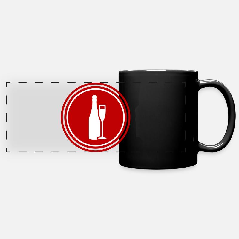 Red wine symbol - Full Colour Panoramic Mug - black