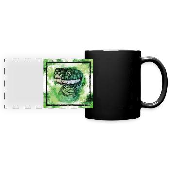 die grüne flinke Schlange, Tier geschenke - Panorama-Tasse farbig - Schwarz - Vorne