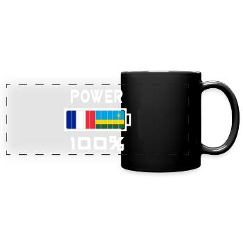 Ruanda und Frankreich Power 100 - Panorama-Tasse farbig - Schwarz - Vorne