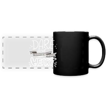 Motivierende Handlettering Botschaft - Panorama-Tasse farbig - Schwarz - Vorne