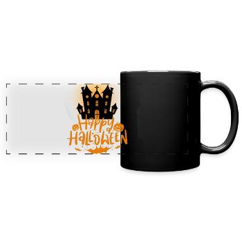 Halloween Creepy Cemetery Moon Witch Vampire - Full Colour Panoramic Mug - black - Front