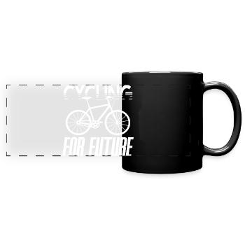 Cyclisme pour les cyclistes du futur Changement climatique - Mug panoramique uni - noir - Devant