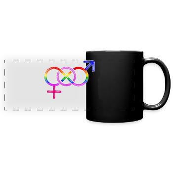 Gleichgeschlechtliche Ehe Regenbogen Lgbt Liebe - Panorama-Tasse farbig - Schwarz - Vorne