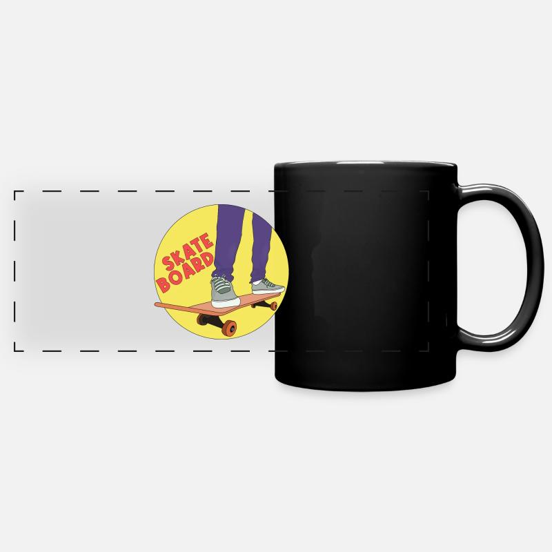 Skateboard - Full Colour Panoramic Mug - black