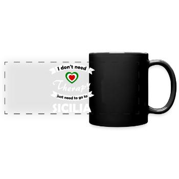 Chez soi en Sicile - Mug panoramique uni - noir - Devant