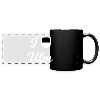 Die Ulmer - Panorama-Tasse farbig - Schwarz - Vorne