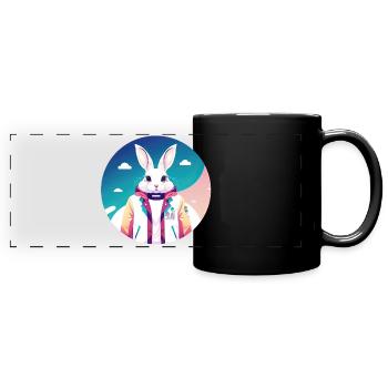 Bunny, Rabbit, Easter Bunny - Full Colour Panoramic Mug - black - Front