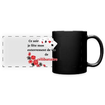 Futur Marié Poker. Enterrement vie célibataire EVG - Mug panoramique uni - noir - Devant