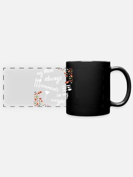 Kommentare von Mama - Panorama-Tasse farbig - Schwarz