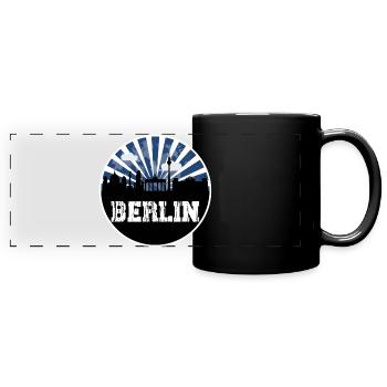 Berlin Skyline Blue Hour - Mug panoramique uni - noir - Devant