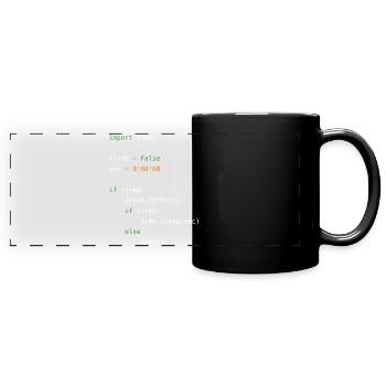 If tired, drink coffee or go to sleep - Full Colour Panoramic Mug - black - Front