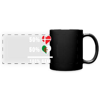 Algérie et Danemark 100% drapeau de génie - Mug panoramique uni - noir - Devant