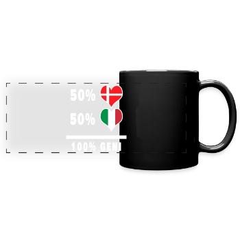 Italie et Danemark 100% drapeau de génie - Mug panoramique uni - noir - Devant