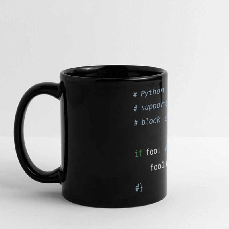 Python code | block delimiters Programmer Humor Full Colour Panoramic Mug