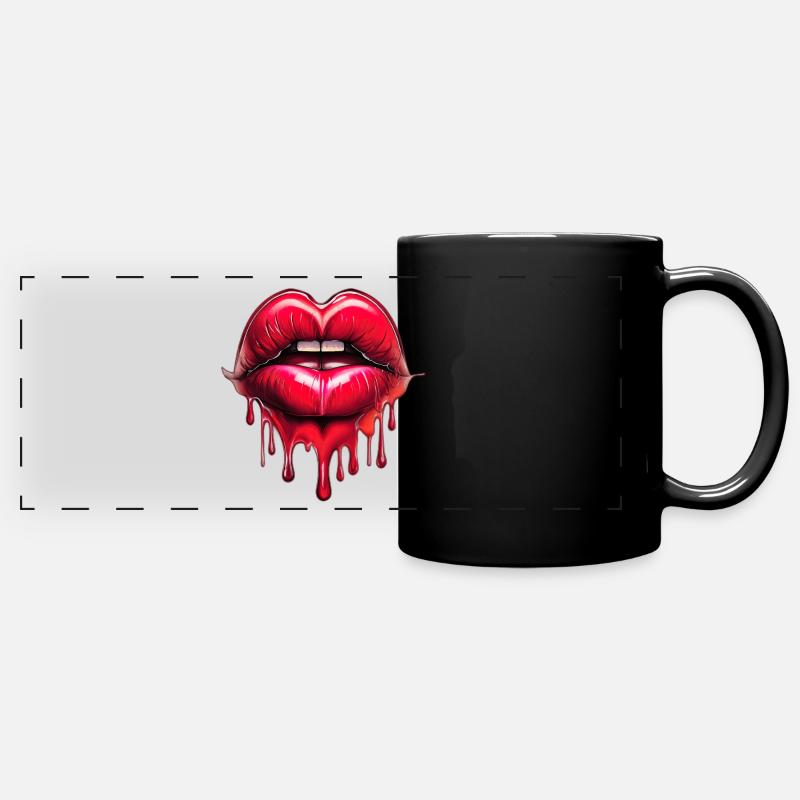 Lips - Full Colour Panoramic Mug - black