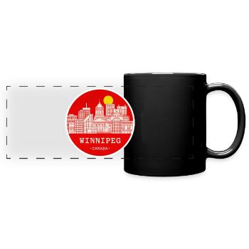 Winnipeg Stadtsilhouette Kreis - Panorama-Tasse farbig - Schwarz - Vorne