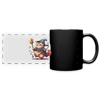 Feline Magician - Full Colour Panoramic Mug - black - Front