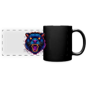 Animal hurlant - Mug panoramique uni - noir - Devant